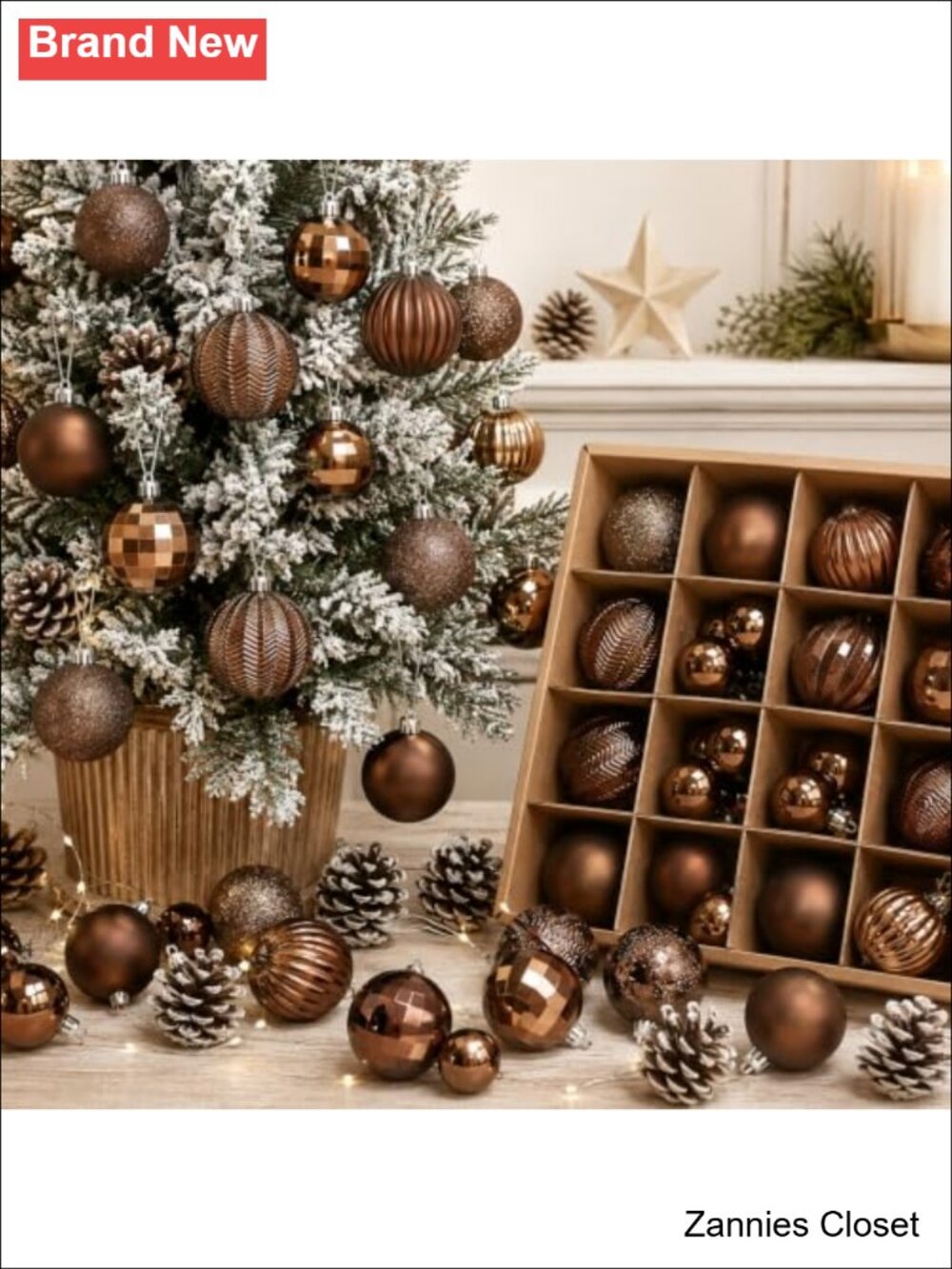 🎄 64 Pc Christmas Ball Ornaments Shatterproof Plastic Tree Decor Set